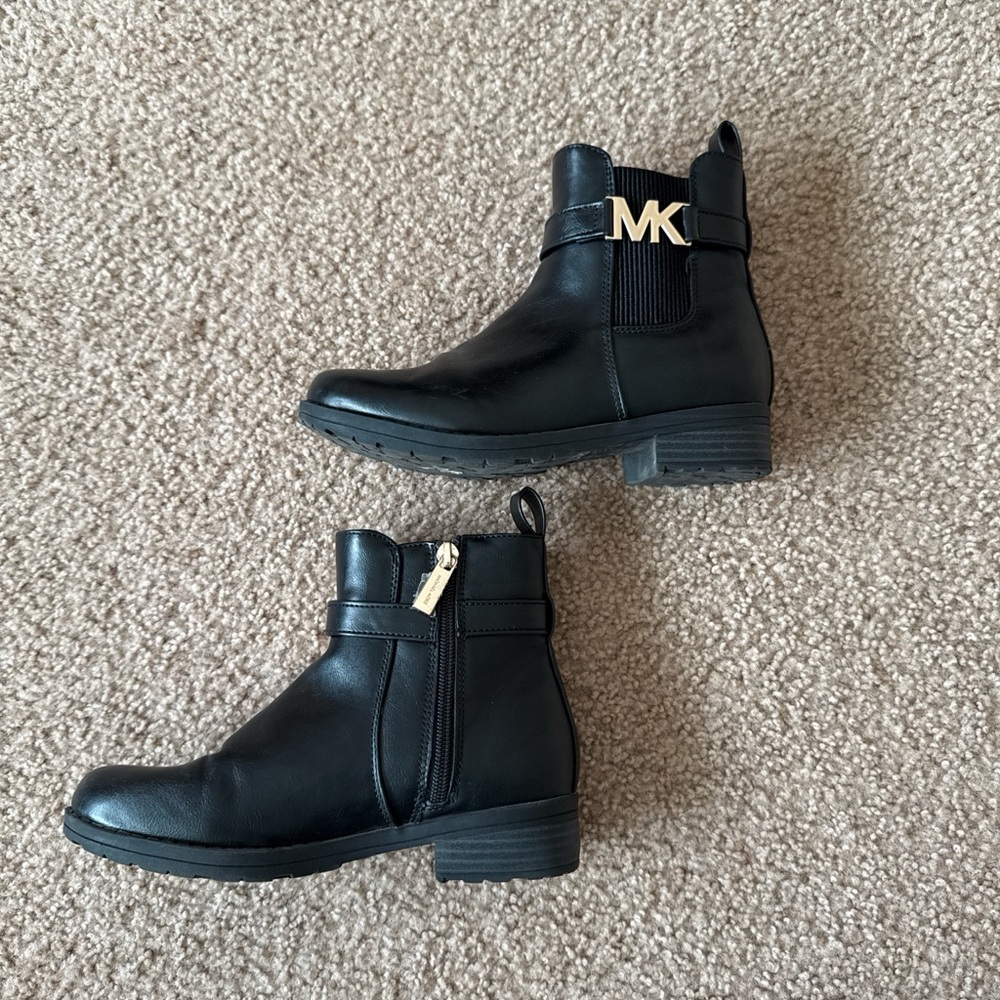 Michael Kors Kids Black Leather Boots